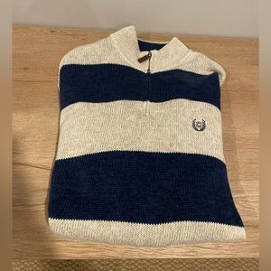 Men’s Champs Quart Zip blue and gray striped